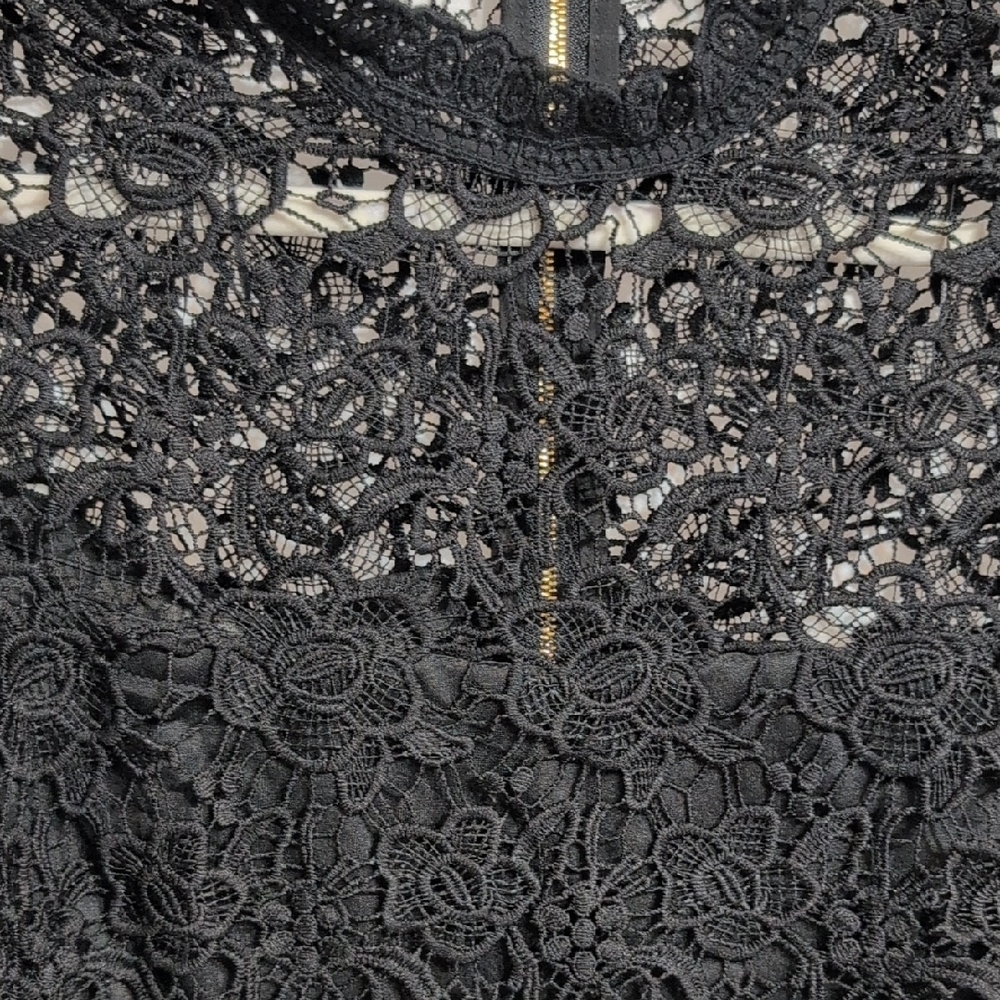 Nanette Lepore Black Lace High Neck Blouse - Picture 4 of 11